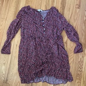 Loft floral shirt dress